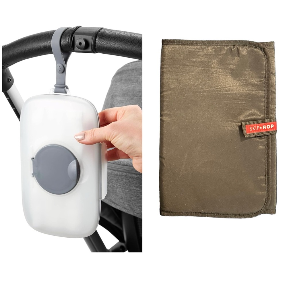 Bundle: Skip Hop Travel Wipes Case & Portable Diaper Mat